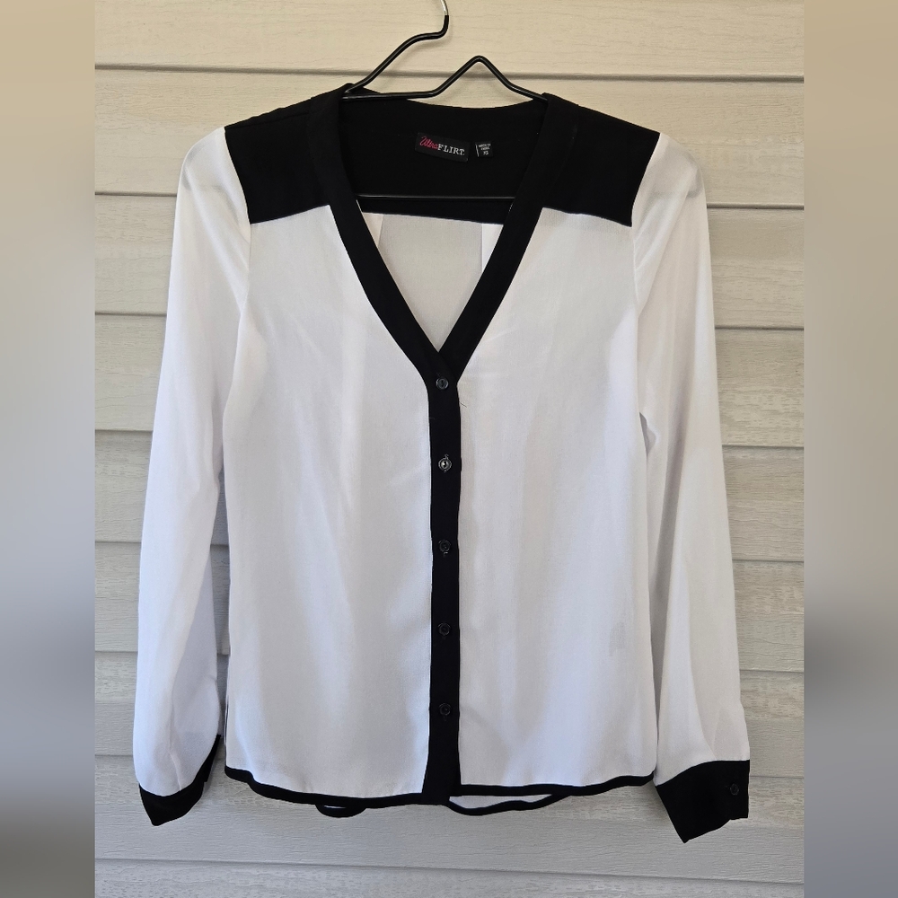 Black and White Button-Up Cardigan